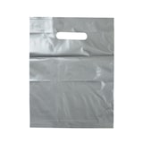 thumbnail of Graue Plastiktasche mit ausgeschnittenen Griffen aus recyceltem LDPE 37 x 45 cm pro 500 - Gimex
