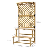 thumbnail of Suporte para Plantas de Madeira com Treliça Suporte para Vasos de 2 Níveis para Jardim Pátio Terraço 75x50x166 cm Natural