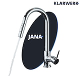 thumbnail of JANA | Torneira de cozinha extensível de aço inox premium cromado brilhante | Torneira gastro alta pressão 360° giratória 2 conexões