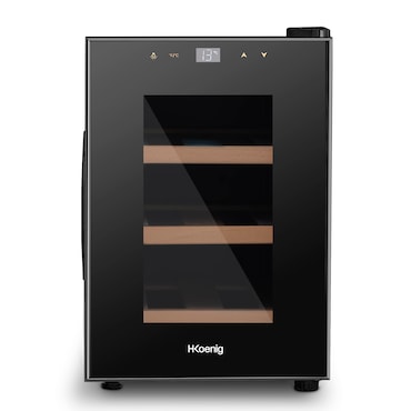 H.Koenig Cantina per vini 6 bottiglie AGE6, 17 L, professionale in acciaio inox, refrigerante, termoelettrica, regolabile da 8°C a 18°C