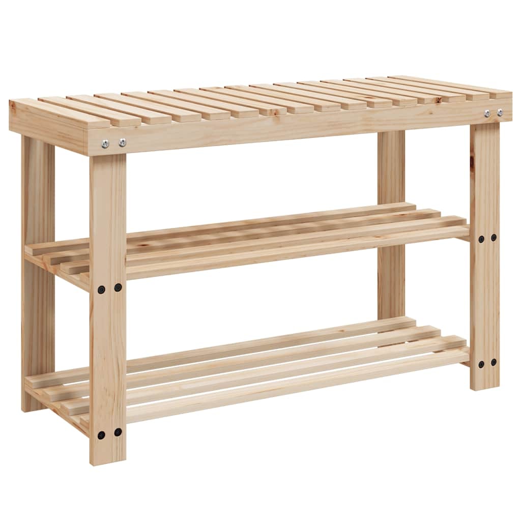 Banco zapatero 2 en 1 madera maciza de abeto