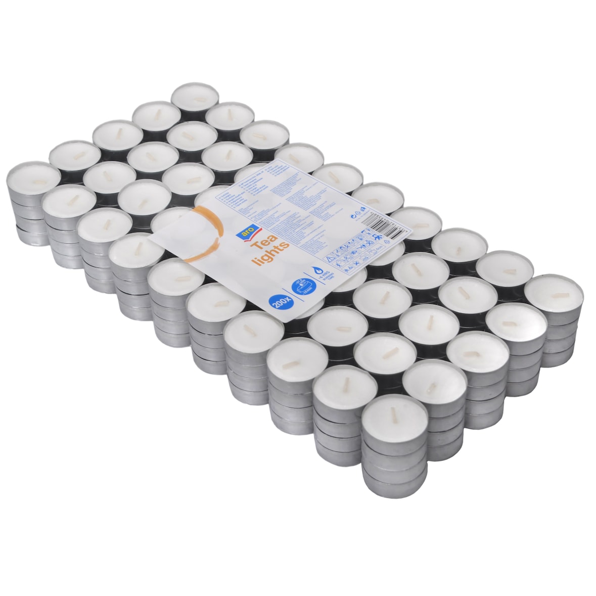 aro Candele da tè, paraffina, Ø 3.75 x 1.5 cm, durata 4 ore, bianco, 200 unità