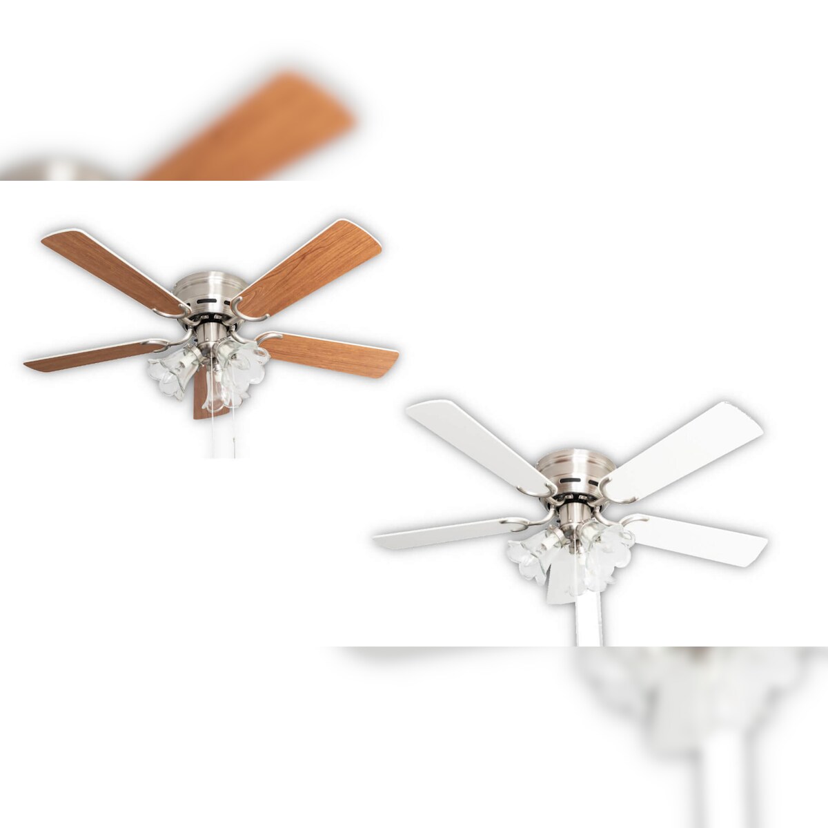 Pepeo Deckenventilator Kisa Deluxe BN Weiß / Ahorn mit Licht 105