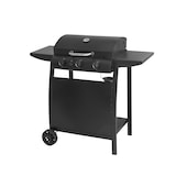 thumbnail of aro Barbecue a gas con 3 bruciatori principali, area cottura 53 × 33 cm, tavolino laterale, con ruote, acciaio, nero