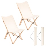 thumbnail of Helloshop26 - Set di 2 sedie da giardino pieghevoli 51 x 72,5 x 92,5 cm comfort ottimale stile moderno bambù beige 20_0019598