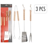 thumbnail of WellHome - Grillbesteck-Set aus verchromtem Stahl mit Holzgriff