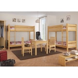 thumbnail of Etagenbett extra stabil Massivholz Kiefer natur 80x220 Hochbett ohne Rollrost 60.16-08-220oR