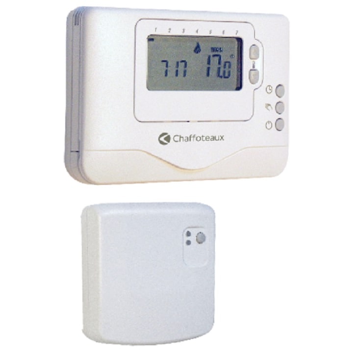 Thermostat d’Ambiance Sans Fil Contact sec Programmable Easy Control R Chaffoteaux Compatible toutes chaudières