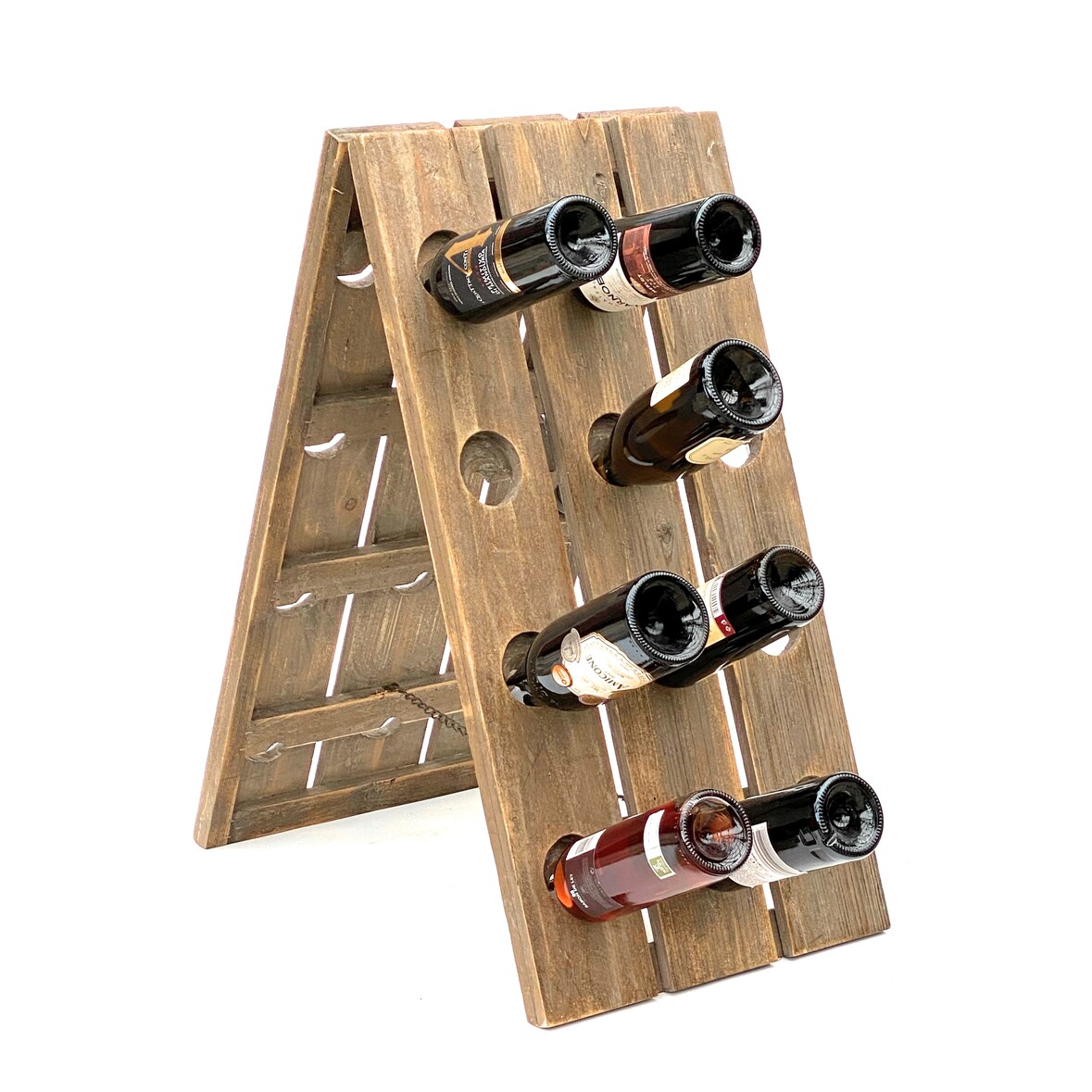 DanDiBo Rüttelbrett Weinregal Flaschenregal für 24 Flaschen aus Holz 96171 Natur Vintage dunkel