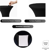 thumbnail of Stehtischhusse für Bistrotisch mit 4 verstärkten Fußlaschen elastisch Stretch OEKO-TEX zertifiziert  Ø 60-65x110-120 cm Schwarz (2 Stück)