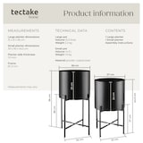 thumbnail of tectake Soporte para plantas MINE con 2 piezas, acero revestido en polvo Ø 31 x 56 cm Negro