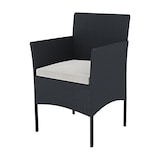 thumbnail of Arreditaly Set Di Mobili da Giardino Salotto Salottino in Rattan 4 Posti Tavolino E Ripiano In Vetro 2 Poltrone e Divano 2 Posti Per Giardino Nero