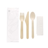 thumbnail of Garcia de Pou Set 4/1 Forchetta, Coltello, Cucchiaio, Tovagliolo 'Makan'  16 Cm Naturale Legno (100 Unità)