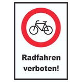 thumbnail of Radfahren verboten Schild keine Fahrräder  A2 Rückseite selbstklebend