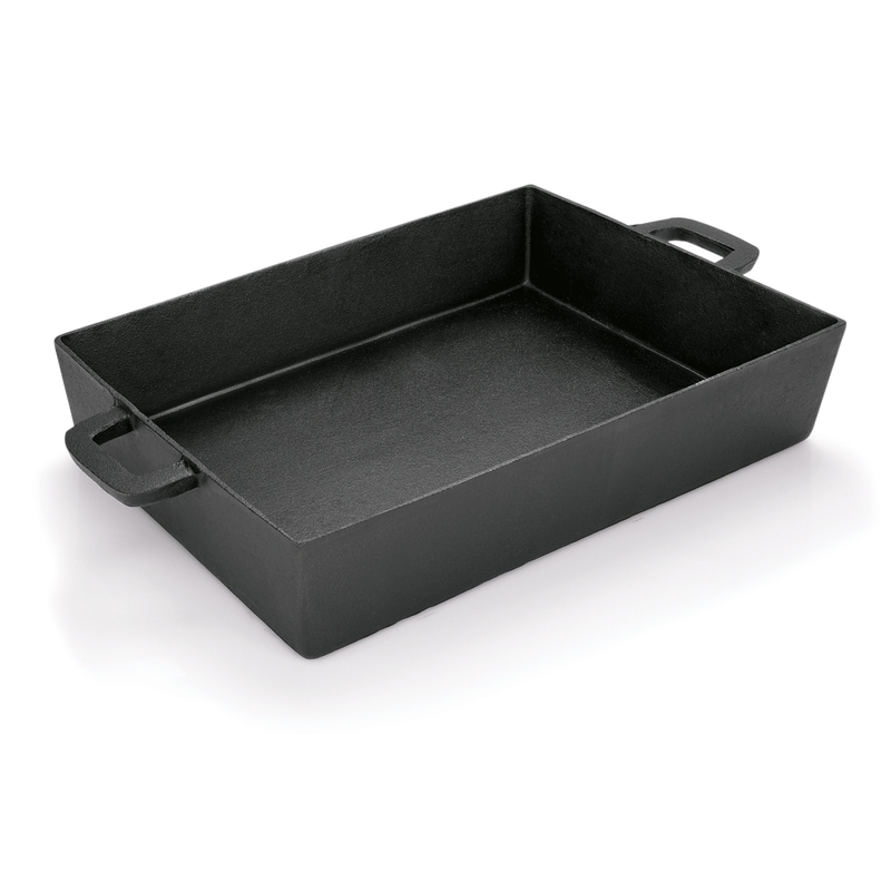 2x Bräter mit Griffen 40 x 28 x 7,5 cm Gusseisen