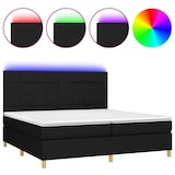 thumbnail of vidaXL Boxspringbett mit Matratze & LED Schwarz 200x200 cm Stoff