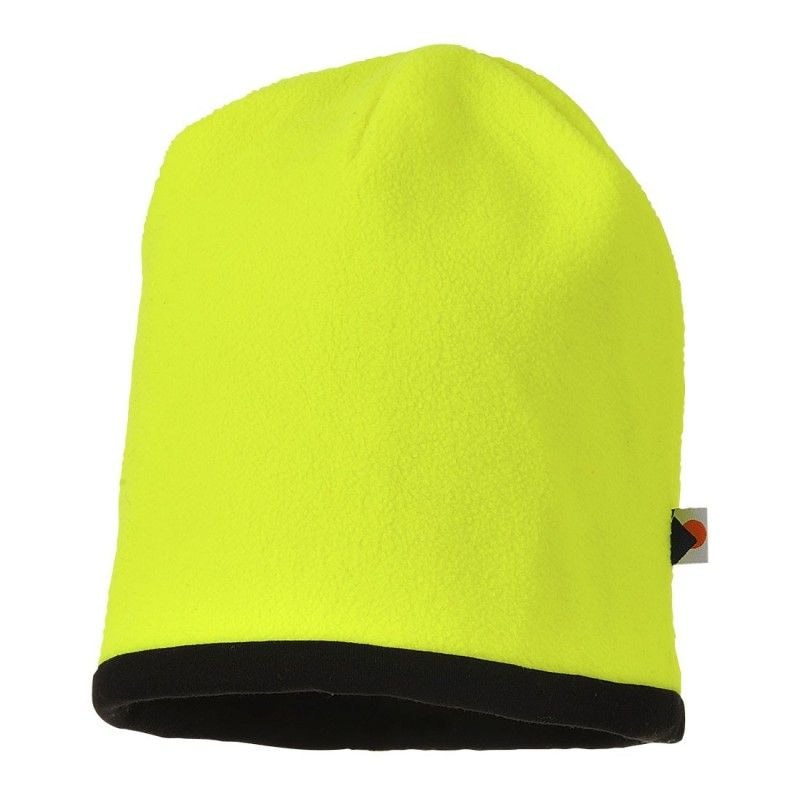 Portwest - Bonnet de travail en polaire réversible jaune et noir Jaune Taille Unique