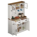 thumbnail of Barschrank 190x60x110 LED-Beleuchtung Steckdosen Regale Kaffeebar-Sideboard Scheunentor Design Weiß verstellbare Regale MD