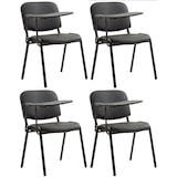 thumbnail of Lot de 4 Chaises Ken en similicuir avec tablette rabattable Noir