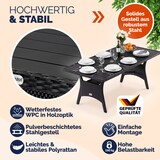 thumbnail of CASARIA® Polyrattan Gartentisch WPC 190x90x75cm schwarz