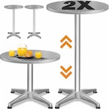 thumbnail of Casaria Stehtisch 2er Set Höhenverstellbar 70cm  / 115 cm Hoch Rund Ø60cm Bistrotisch Biertisch Bartisch