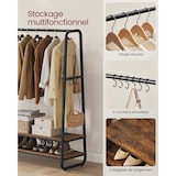 thumbnail of Helloshop26 - Industriële kledingrek stevig kledingrek met 2 planken 6 S-haken stalen frame voor de slaapkamer industriële stijl 12_0006996
