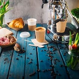 thumbnail of BIOZOYG 50 Stück Riffelbecher 200 ml / 8 oz Kaffee To Go Pappbecher, ungebleicht braun, Einwegbecher, Nachhaltig, Biologisch Abbaubar, Einwegbecher