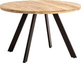 thumbnail of Esszimmertisch 120x120x76 cm Mango Massivholz Esstisch Modern, Küchentisch Massiv mit Metallbeinen, Holztisch Esszimmer Rund, Kleiner Speisetisch