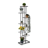 thumbnail of Relaxdays Blumenregal, 8 Ablagen für bis zu 9 Blumen- & Pflanzentöpfe, Metall, Pflanzentreppe, 142x45x22 cm, schwarz