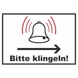 thumbnail of Bitte klingeln Richtungspfeil rechts Schild A4 Rückseite selbstklebend