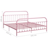 thumbnail of vidaXL Bettgestell Rosa Metall 180x200 cm