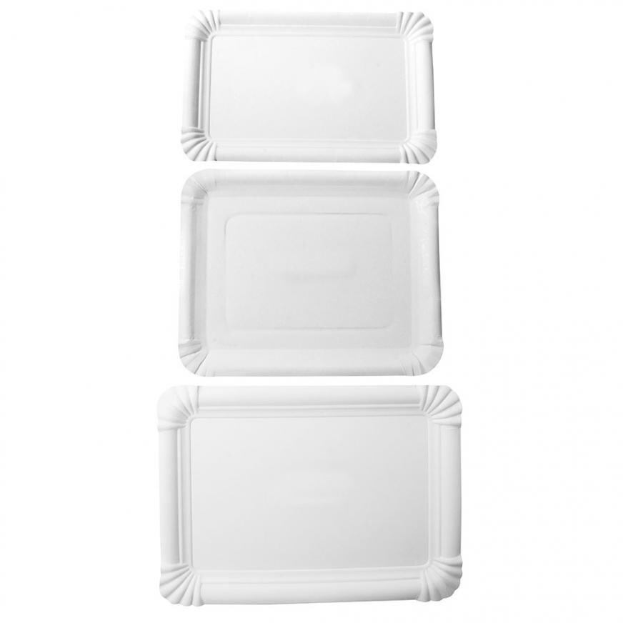 Pappteller - rechteckig, weiß, 20 x 13 cm, 4 x 250 Stück