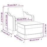 thumbnail of vidaXL Sessel mit Hocker Creme 60 cm Stoff