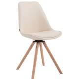 thumbnail of Décoshop26 -Cadeira de jantar x1 giratória estilo nórdico assento em PVC creme pés em madeira clara 10_0008285
