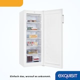 thumbnail of Exquisit Gefierschrank, Tiefkühlschrank, 177 Liter, 4 Gefrierschubladen, 2 Gefrierfächer, 4-Sterne-Gefrieren, GS230-H-050D weiss