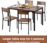 thumbnail of Esszimmergruppe Esstisch mit 4 Stühlen Braun 108x65x75 cm platzsparend Stühle unter Tisch MDF Oberfläche Metallgestell pflegeleicht