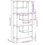 thumbnail of vidaXL Bücherregal Sonoma-Eiche 81x36x176 cm Holzwerkstoff