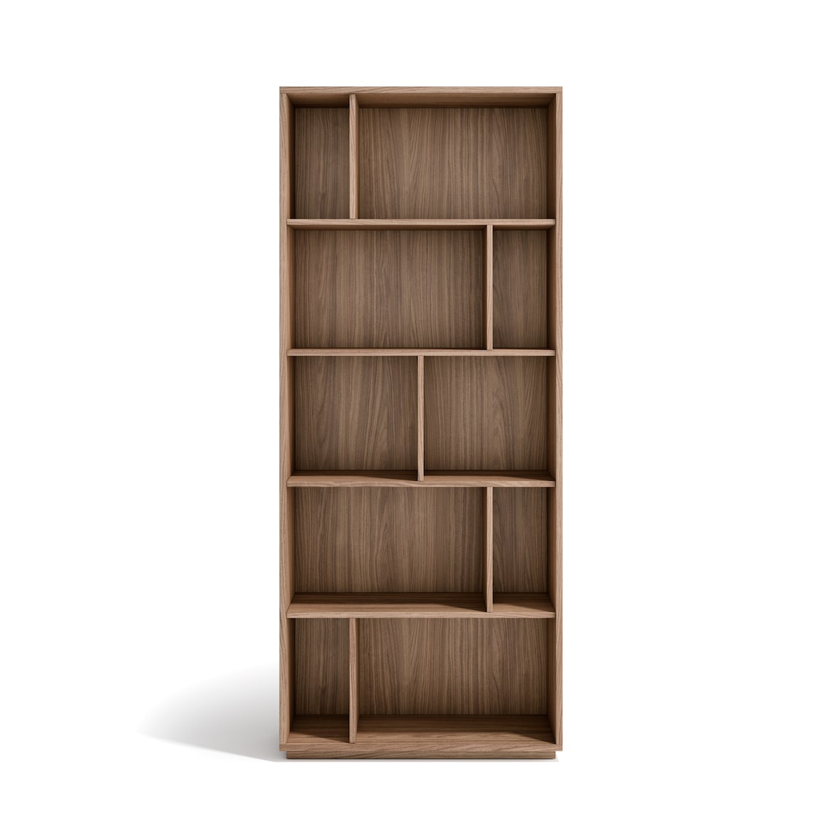 Herdasa, Estantería librería, colección NACK 545, con 5 niveles de altura en melamina color nogal velmore