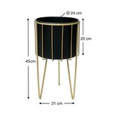 thumbnail of DanDiBo Blumenhocker mit Topf Metall Gold Schwarz Rund L 45 cm Blumenständer 96039 Blumensäule Modern Pflanzenständer Pflanzenhocker