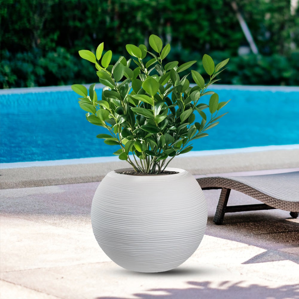 Jarrón de resina para plantas de interior y exterior, diseño esfera redonda d.40x33h Botticelli Blanco