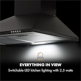 thumbnail of Klarstein Zugspitze 60 Dunstabzugshaube Wandhaube 65W 310m³/h LED Schwarz