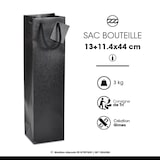 thumbnail of Bolsa 1 magnum de kraft negro con asas de cordón por 100 - Gimex