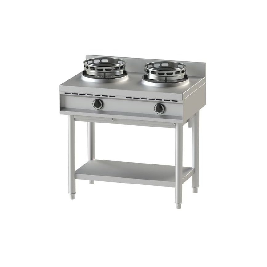 Estufa Wok a Gas KBS de 2 Quemadores Independiente 2X13Kw 900x600x850 mm Llama Piloto