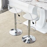thumbnail of Barhocker 2er Set 99x41x41 cm höhenverstellbar 360 Grad drehbar mit transparenter Rückenlehne Weiß+Silber Metallgestell