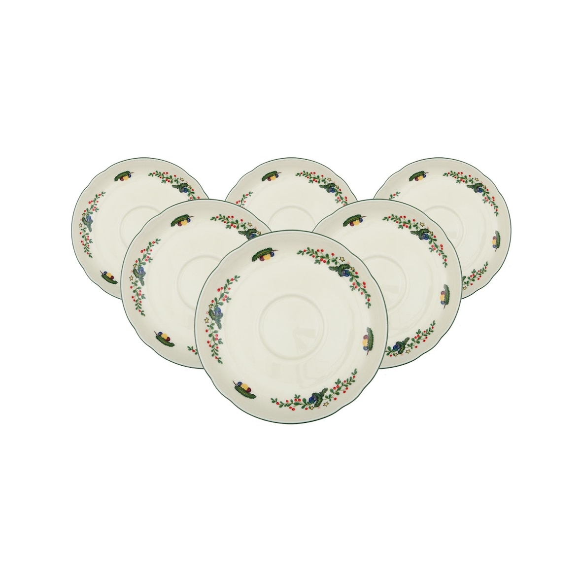 Seltmann Weiden Marieluise Weihnachten Kombi-Untertasse ø 14,8 cm 6er Set