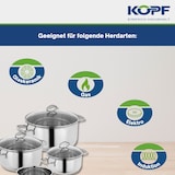 thumbnail of Kopf Topfset Merkur (Edelstahl, Induktion, 4-teilig, mit Schüttrand, Literskala und Glasdeckel)