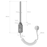 thumbnail of LuxeBath Elektrischer Badheizkörper Sahara 300x800mm Chrome gerade Seitenanschluss + Heizstab 600W Thermostat Handtuchheizkörper Handtuchwärmer