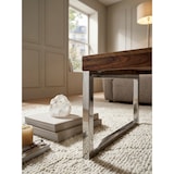 thumbnail of Couchtisch `Isen`: Massivholz, Chromfüße, handgefertigt, Sheesham. Braun, 120x60x40 cm | Kadima Design