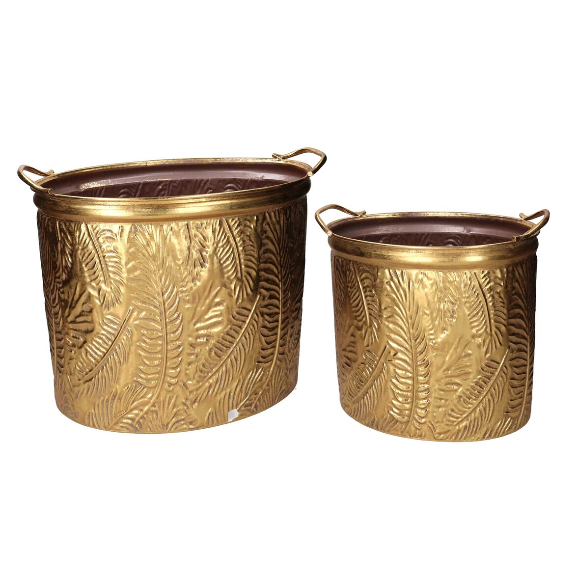 Vacchetti Set di 2 portavasi metallo oro