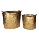 thumbnail of Vacchetti Set di 2 portavasi metallo oro